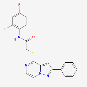 molecular formula C20H14F2N4OS B3398376 N-(2,4-difluorophenyl)-2-[(2-phenylpyrazolo[1,5-a]pyrazin-4-yl)thio]acetamide CAS No. 1021252-16-3