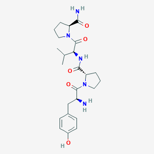 molecular formula C24H35N5O5 B033986 (2S)-1-[(2S)-2-Amino-3-(4-hydroxyphenyl)propanoyl]-N-[(2S)-1-[(2S)-2-carbamoylpyrrolidin-1-yl]-3-methyl-1-oxobutan-2-yl]pyrrolidine-2-carboxamide CAS No. 104180-22-5