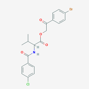 molecular formula C20H19BrClNO4 B339873 2-(4-bromophenyl)-2-oxoethyl 2-[(4-chlorobenzoyl)amino]-3-methylbutanoate 