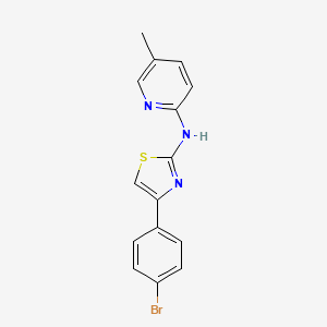 molecular formula C15H12BrN3S B3399029 N-[4-(4-bromophenyl)-1,3-thiazol-2-yl]-5-methylpyridin-2-amine CAS No. 1029783-95-6