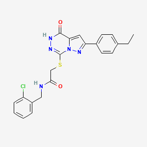 molecular formula C22H20ClN5O2S B3399160 N-(2-chlorobenzyl)-2-((8-(4-ethylphenyl)-(oxo)dihydropyrazolo[1,5-d][1,2,4]triazin-2-yl)thio)acetamide CAS No. 1040632-69-6