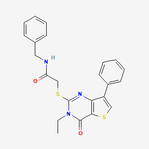 molecular formula C23H21N3O2S2 B3399273 N-benzyl-2-({3-ethyl-4-oxo-7-phenyl-3H,4H-thieno[3,2-d]pyrimidin-2-yl}sulfanyl)acetamide CAS No. 1040635-17-3