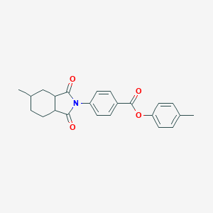 molecular formula C23H23NO4 B339934 4-methylphenyl 4-(5-methyl-1,3-dioxooctahydro-2H-isoindol-2-yl)benzoate 