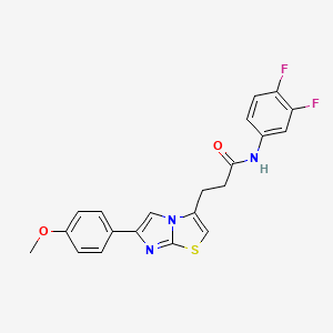 molecular formula C21H17F2N3O2S B3399667 N-(3,4-difluorophenyl)-3-[6-(4-methoxyphenyl)imidazo[2,1-b][1,3]thiazol-3-yl]propanamide CAS No. 1040644-88-9