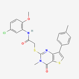 molecular formula C23H20ClN3O3S2 B3399887 N-(5-chloro-2-methoxyphenyl)-2-{[3-methyl-7-(4-methylphenyl)-4-oxo-3H,4H-thieno[3,2-d]pyrimidin-2-yl]sulfanyl}acetamide CAS No. 1040649-47-5