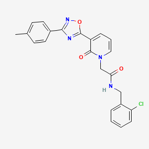 molecular formula C23H19ClN4O3 B3399928 N-[(2-chlorophenyl)methyl]-2-{3-[3-(4-methylphenyl)-1,2,4-oxadiazol-5-yl]-2-oxo-1,2-dihydropyridin-1-yl}acetamide CAS No. 1040650-46-1
