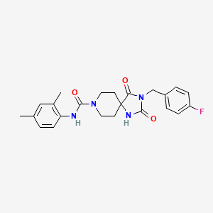molecular formula C23H25FN4O3 B3400608 N-(2,4-dimethylphenyl)-3-[(4-fluorophenyl)methyl]-2,4-dioxo-1,3,8-triazaspiro[4.5]decane-8-carboxamide CAS No. 1040664-00-3