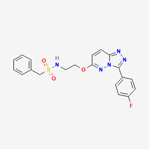 molecular formula C20H18FN5O3S B3400642 N-(2-((3-(4-fluorophenyl)-[1,2,4]triazolo[4,3-b]pyridazin-6-yl)oxy)ethyl)-1-phenylmethanesulfonamide CAS No. 1040664-98-9