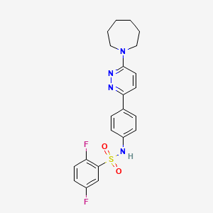 molecular formula C22H22F2N4O2S B3401013 N-{4-[6-(azepan-1-yl)pyridazin-3-yl]phenyl}-2,5-difluorobenzene-1-sulfonamide CAS No. 1040671-70-2