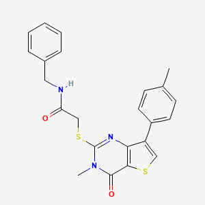 molecular formula C23H21N3O2S2 B3401178 N-benzyl-2-{[3-methyl-7-(4-methylphenyl)-4-oxo-3H,4H-thieno[3,2-d]pyrimidin-2-yl]sulfanyl}acetamide CAS No. 1040675-18-0