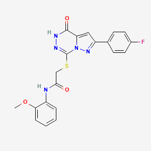 molecular formula C20H16FN5O3S B3401282 2-((8-(4-fluorophenyl)-(oxo)dihydropyrazolo[1,5-d][1,2,4]triazin-2-yl)thio)-N-(2-methoxyphenyl)acetamide CAS No. 1040677-33-5