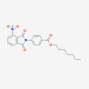 molecular formula C22H22N2O6 B340138 HEPTYL 4-(4-NITRO-1,3-DIOXO-2,3-DIHYDRO-1H-ISOINDOL-2-YL)BENZOATE 