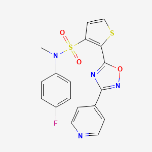 molecular formula C18H13FN4O3S2 B3401544 N-(4-fluorophenyl)-N-methyl-2-[3-(pyridin-4-yl)-1,2,4-oxadiazol-5-yl]thiophene-3-sulfonamide CAS No. 1040680-91-8