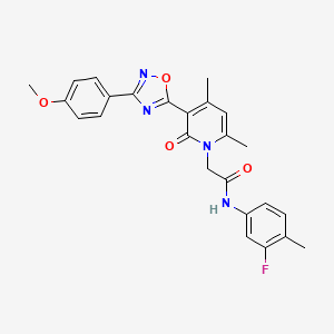molecular formula C25H23FN4O4 B3401890 N-(3-fluoro-4-methylphenyl)-2-(3-(3-(4-methoxyphenyl)-1,2,4-oxadiazol-5-yl)-4,6-dimethyl-2-oxopyridin-1(2H)-yl)acetamide CAS No. 1040685-32-2