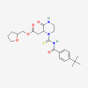molecular formula C23H31N3O5S B3401906 (Tetrahydrofuran-2-yl)methyl 2-(1-((4-(tert-butyl)benzoyl)carbamothioyl)-3-oxopiperazin-2-yl)acetate CAS No. 1042069-97-5