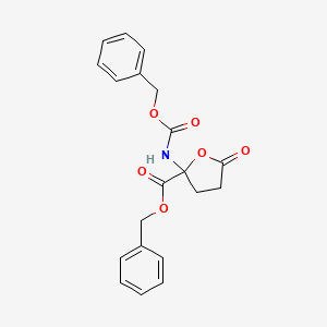 molecular formula C20H19NO6 B3401917 Benzyl 5-oxo-2-(phenylmethoxycarbonylamino)oxolane-2-carboxylate CAS No. 104754-52-1