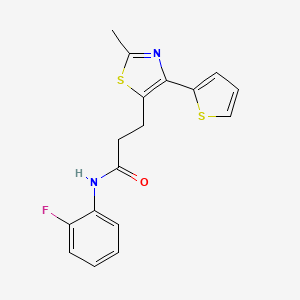 molecular formula C17H15FN2OS2 B3401923 N-(2-fluorophenyl)-3-[2-methyl-4-(thiophen-2-yl)-1,3-thiazol-5-yl]propanamide CAS No. 1049030-62-7