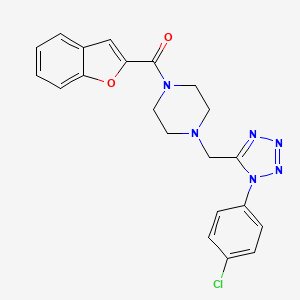 molecular formula C21H19ClN6O2 B3402275 benzofuran-2-yl(4-((1-(4-chlorophenyl)-1H-tetrazol-5-yl)methyl)piperazin-1-yl)methanone CAS No. 1049457-50-2