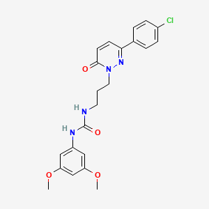 molecular formula C22H23ClN4O4 B3402324 1-(3-(3-(4-chlorophenyl)-6-oxopyridazin-1(6H)-yl)propyl)-3-(3,5-dimethoxyphenyl)urea CAS No. 1058175-25-9