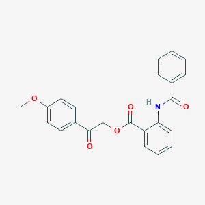molecular formula C23H19NO5 B340235 2-(4-METHOXYPHENYL)-2-OXOETHYL 2-BENZAMIDOBENZOATE 