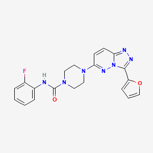 molecular formula C20H18FN7O2 B3402386 N-(2-fluorophenyl)-4-[3-(furan-2-yl)-[1,2,4]triazolo[4,3-b]pyridazin-6-yl]piperazine-1-carboxamide CAS No. 1058229-02-9
