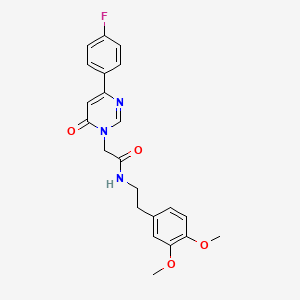 molecular formula C22H22FN3O4 B3402414 N-(3,4-dimethoxyphenethyl)-2-(4-(4-fluorophenyl)-6-oxopyrimidin-1(6H)-yl)acetamide CAS No. 1058232-80-6