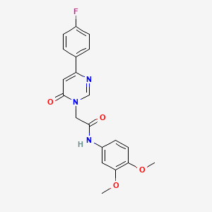 molecular formula C20H18FN3O4 B3402420 N-(3,4-dimethoxyphenyl)-2-(4-(4-fluorophenyl)-6-oxopyrimidin-1(6H)-yl)acetamide CAS No. 1058232-86-2