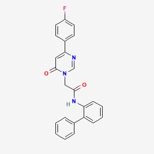 molecular formula C24H18FN3O2 B3402467 N-{[1,1'-biphenyl]-2-yl}-2-[4-(4-fluorophenyl)-6-oxo-1,6-dihydropyrimidin-1-yl]acetamide CAS No. 1058240-09-7