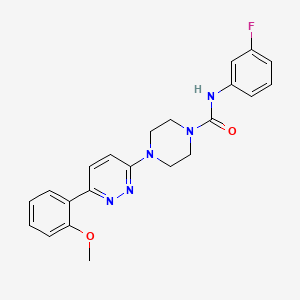 molecular formula C22H22FN5O2 B3402649 N-(3-fluorophenyl)-4-[6-(2-methoxyphenyl)pyridazin-3-yl]piperazine-1-carboxamide CAS No. 1060174-81-3