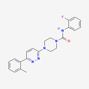 molecular formula C22H22FN5O B3402664 N-(2-fluorophenyl)-4-[6-(2-methylphenyl)pyridazin-3-yl]piperazine-1-carboxamide CAS No. 1060176-72-8