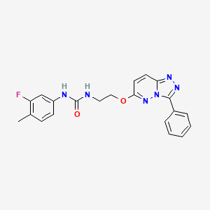 molecular formula C21H19FN6O2 B3402758 1-(3-Fluoro-4-methylphenyl)-3-[2-({3-phenyl-[1,2,4]triazolo[4,3-b]pyridazin-6-yl}oxy)ethyl]urea CAS No. 1060234-75-4