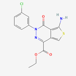 molecular formula C15H12ClN3O3S B3402879 ethyl 5-amino-3-(3-chlorophenyl)-4-oxo-3H,4H-thieno[3,4-d]pyridazine-1-carboxylate CAS No. 1062292-52-7