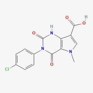 molecular formula C14H10ClN3O4 B3402989 3-(4-chlorophenyl)-5-methyl-2,4-dioxo-1H-pyrrolo[3,2-d]pyrimidine-7-carboxylic acid CAS No. 1105191-12-5