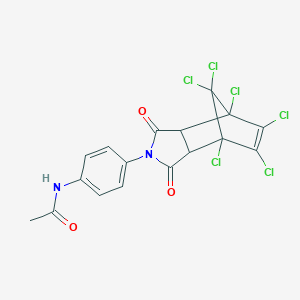 molecular formula C17H10Cl6N2O3 B340331 N-[4-(4,5,6,7,8,8-hexachloro-1,3-dioxo-1,3,3a,4,7,7a-hexahydro-2H-4,7-methanoisoindol-2-yl)phenyl]acetamide 