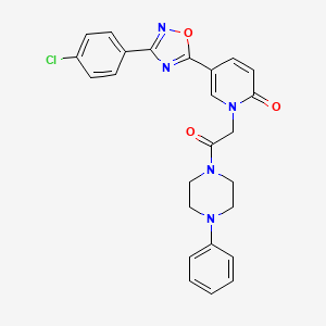 molecular formula C25H22ClN5O3 B3403342 5-[3-(4-chlorophenyl)-1,2,4-oxadiazol-5-yl]-1-[2-oxo-2-(4-phenylpiperazin-1-yl)ethyl]-1,2-dihydropyridin-2-one CAS No. 1112419-55-2