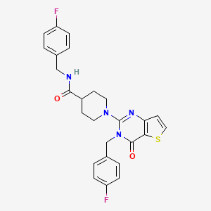 molecular formula C26H24F2N4O2S B3403416 N-[(4-fluorophenyl)methyl]-1-{3-[(4-fluorophenyl)methyl]-4-oxo-3H,4H-thieno[3,2-d]pyrimidin-2-yl}piperidine-4-carboxamide CAS No. 1113105-30-8