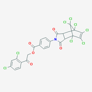 molecular formula C24H11Cl8NO5 B340349 2-(2,4-dichlorophenyl)-2-oxoethyl 4-(4,5,6,7,8,8-hexachloro-1,3-dioxo-1,3,3a,4,7,7a-hexahydro-2H-4,7-methanoisoindol-2-yl)benzoate 