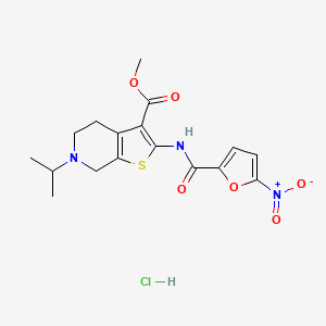 molecular formula C17H20ClN3O6S B3403504 Methyl 6-isopropyl-2-(5-nitrofuran-2-carboxamido)-4,5,6,7-tetrahydrothieno[2,3-c]pyridine-3-carboxylate hydrochloride CAS No. 1135200-34-8