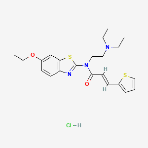 molecular formula C22H28ClN3O2S2 B3403555 (2E)-N-[2-(diethylamino)ethyl]-N-(6-ethoxy-1,3-benzothiazol-2-yl)-3-(thiophen-2-yl)prop-2-enamide hydrochloride CAS No. 1135226-70-8