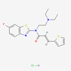 molecular formula C20H23ClFN3OS2 B3403561 (2E)-N-[2-(diethylamino)ethyl]-N-(6-fluoro-1,3-benzothiazol-2-yl)-3-(thiophen-2-yl)prop-2-enamide hydrochloride CAS No. 1135226-75-3