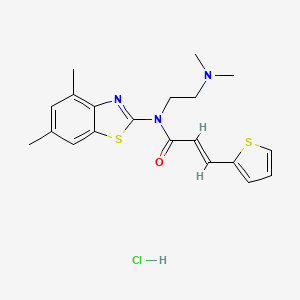 molecular formula C20H24ClN3OS2 B3403583 (2E)-N-(4,6-dimethyl-1,3-benzothiazol-2-yl)-N-[2-(dimethylamino)ethyl]-3-(thiophen-2-yl)prop-2-enamide hydrochloride CAS No. 1135227-70-1