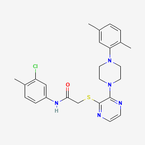 molecular formula C25H28ClN5OS B3403871 N-(3-chloro-4-methylphenyl)-2-({3-[4-(2,5-dimethylphenyl)piperazin-1-yl]pyrazin-2-yl}sulfanyl)acetamide CAS No. 1185056-08-9