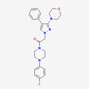 molecular formula C25H28FN5O2 B3403951 1-(4-(4-fluorophenyl)piperazin-1-yl)-2-(3-morpholino-4-phenyl-1H-pyrazol-1-yl)ethanone CAS No. 1189672-46-5
