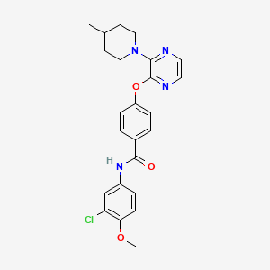 molecular formula C24H25ClN4O3 B3404002 N-(3-chloro-4-methoxyphenyl)-4-{[3-(4-methylpiperidin-1-yl)pyrazin-2-yl]oxy}benzamide CAS No. 1189992-19-5
