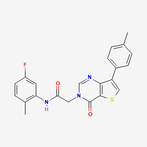 molecular formula C22H18FN3O2S B3404056 N-(5-fluoro-2-methylphenyl)-2-[7-(4-methylphenyl)-4-oxothieno[3,2-d]pyrimidin-3(4H)-yl]acetamide CAS No. 1206985-64-9