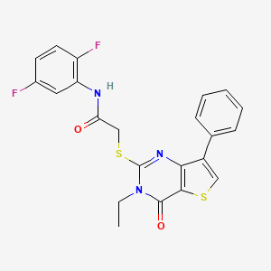 molecular formula C22H17F2N3O2S2 B3404067 N-(2,5-difluorophenyl)-2-({3-ethyl-4-oxo-7-phenyl-3H,4H-thieno[3,2-d]pyrimidin-2-yl}sulfanyl)acetamide CAS No. 1206988-00-2