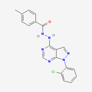 molecular formula C19H15ClN6O B3404100 N'-[1-(2-chlorophenyl)-1H-pyrazolo[3,4-d]pyrimidin-4-yl]-4-methylbenzohydrazide CAS No. 1207006-07-2
