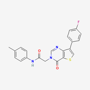 molecular formula C21H16FN3O2S B3404109 2-[7-(4-fluorophenyl)-4-oxo-3H,4H-thieno[3,2-d]pyrimidin-3-yl]-N-(4-methylphenyl)acetamide CAS No. 1207008-81-8