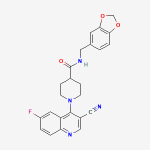 molecular formula C24H21FN4O3 B3404122 N-[(2H-1,3-benzodioxol-5-yl)methyl]-1-(3-cyano-6-fluoroquinolin-4-yl)piperidine-4-carboxamide CAS No. 1207012-59-6