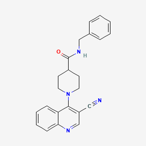 molecular formula C23H22N4O B3404135 N-benzyl-1-(3-cyanoquinolin-4-yl)piperidine-4-carboxamide CAS No. 1207018-01-6